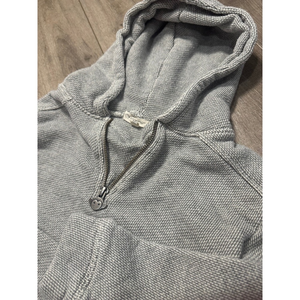 Appaman Boys Grey Textured Knit Quarter Zip Hoodie Sweatshirt Size 7